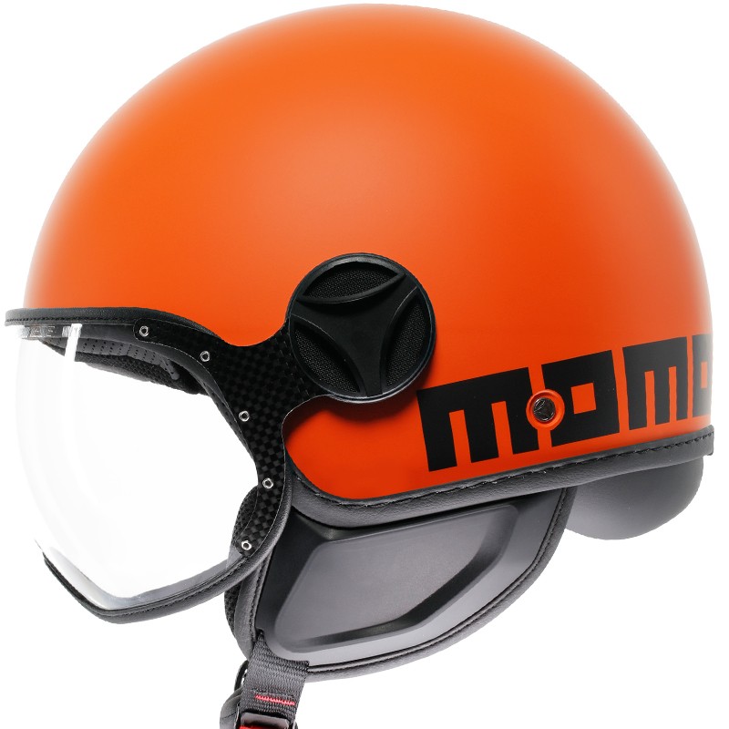CASCO MOMO DESIGN FGTR CLASSIC MATT ORANGE/BLACK