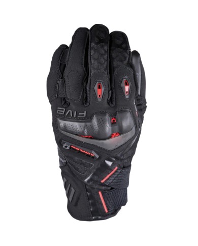 GUANTES FIVE TFX1 AIRFLOW NEGRO/ROJO FLUOR