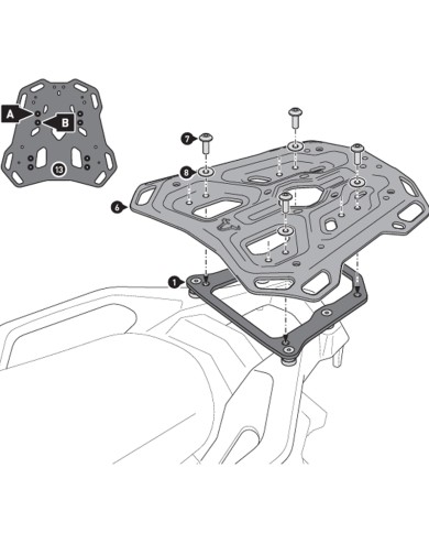 KIT DE FIJACIÓN POSTERIOR SW-MOTECH ADVENTURE-RACK HONDA GPT.01.622.19000/B