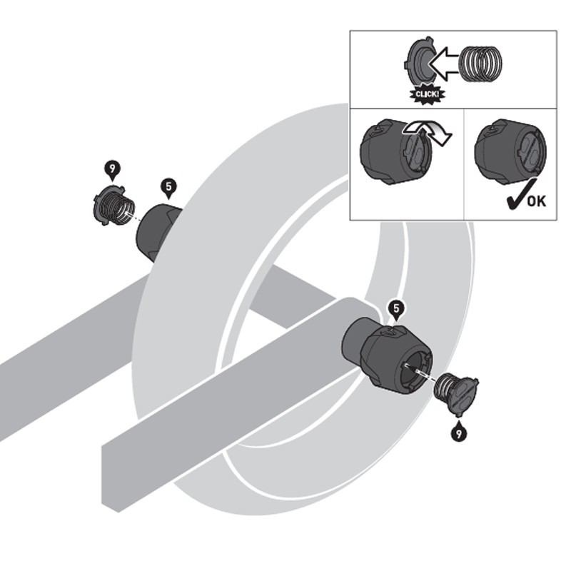 KIT DE TOPES DE CAIDA SW-MOTECH DE EJE TRASERO PARA BMW STP.07.176.10901/B