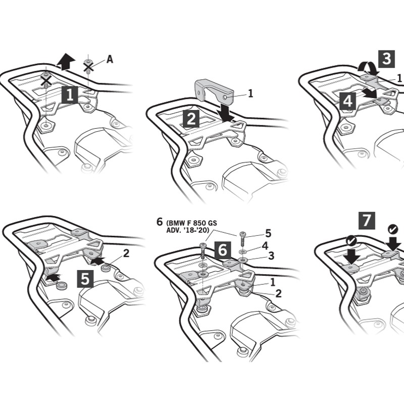 KIT DE FIJACIÓN POSTERIOR SHAD W0GS19ST BMW R1250/1200GS F900/850GS