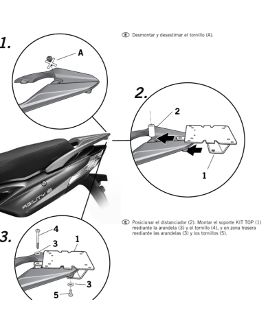 KIT DE FIJACIÓN POSTERIOR SHAD K0GL14ST KYMCO AGILITI 50/125/200
