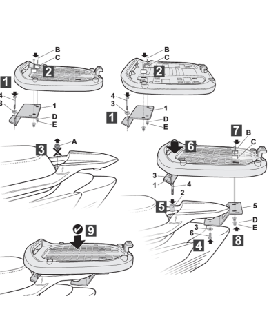 KIT DE FIJACIÓN POSTERIOR SHAD K0GL12ST KYMCO AGILITI S 50/125/200