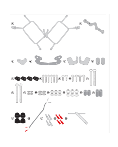 KIT DE FIJACION MALETAS LATERALES GIVI PLOR8203MK MOTO GUZZI V85 TT