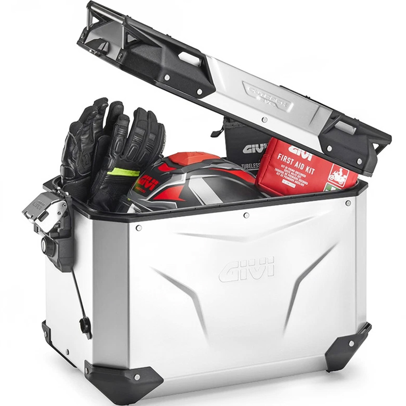 MALETA GIVI TREKKER OUTBACK EVO SMART 37 ANODIZED OBKEV37AAL IZQUIERDA