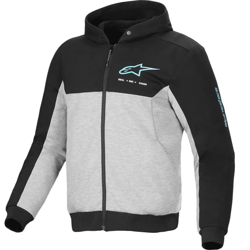 SUDADERA ALPINESTARS CHROME V2 SPORT BLACK/GREY HEATHER/TURQUOISE