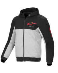 SUDADERA ALPINESTARS CHROME V2 SPORT BLACK/GREY HEATHER/RED FLUO