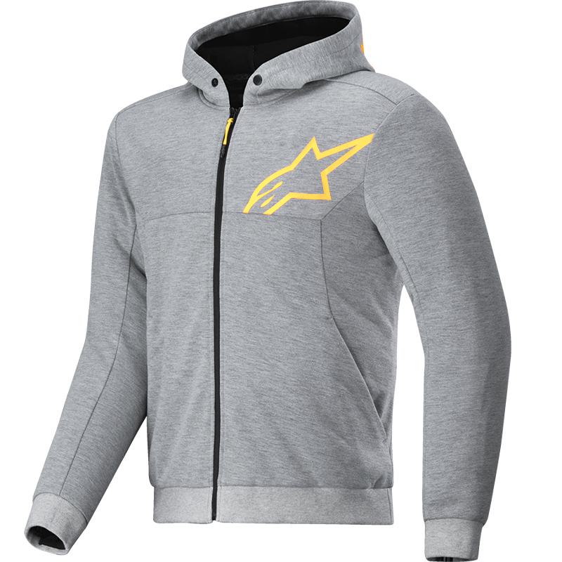 SUDADERA ALPINESTARS CHROME V2 SPORT GRAY HEATHER/YELLOW FLUO