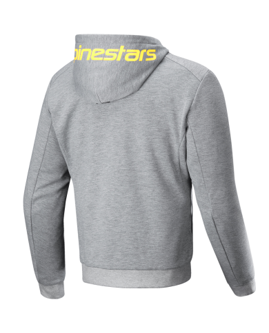 SUDADERA ALPINESTARS CHROME V2 SPORT GRAY HEATHER/YELLOW FLUO