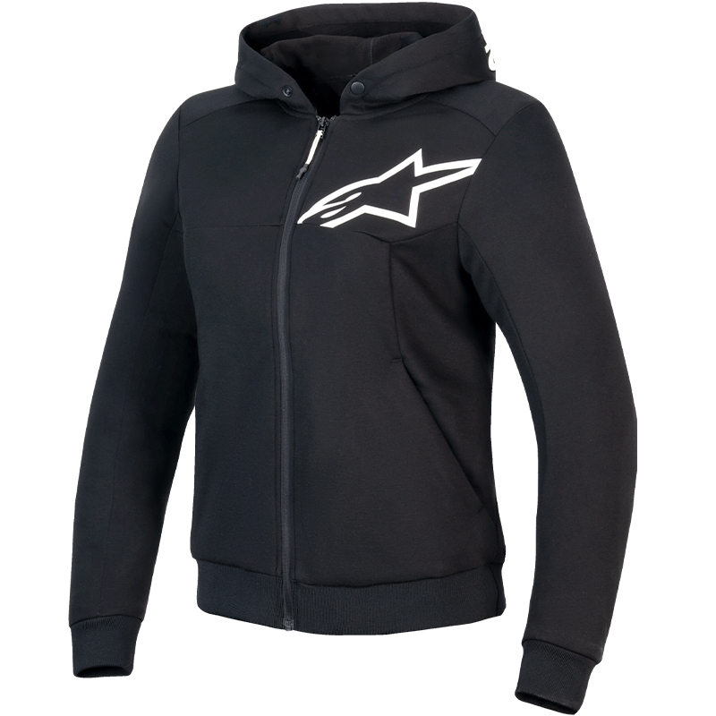 SUDADERA ALPINESTARS STELLA CHROME V2 SPORT LADY BLACK/WHITE
