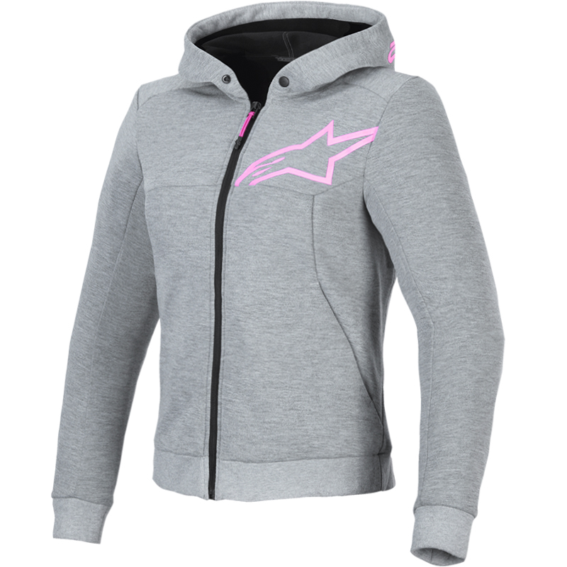 SUDADERA ALPINESTARS STELLA CHROME V2 SPORT LADY GRAY HEARTHER/PINK FLUO