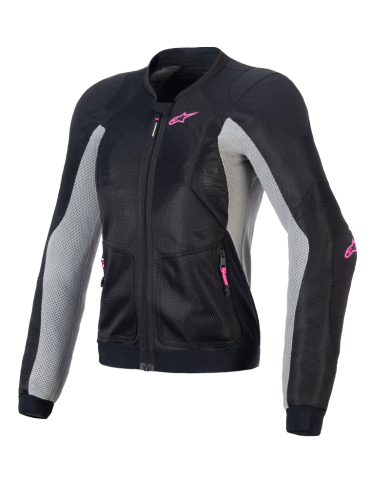 CHAQUETA ALPINESTARS STELLA TROOP-AIR BLACK/ASH GRAY/PINK FLUO