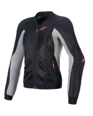CHAQUETA ALPINESTARS STELLA TROOP-AIR BLACK/ASH GRAY/PINK FLUO