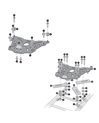 PLACA ADAPTADORA SW-MOTECH PARA SOPORTES TUBULARES GPB.00.152.17000/B