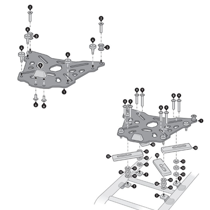 PLACA ADAPTADORA SW-MOTECH PARA SOPORTES TUBULARES GPB.00.152.17000/B