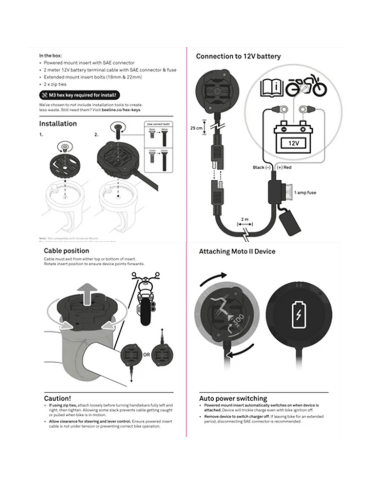 SOPORTE CON ALIMENTACION BEELINE MOTO II POWERED MOUNT