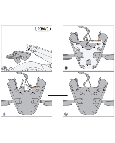 KIT DE FIJACIÓN POSTERIOR GIVI SR8715 BENELLI LEONCINO 125