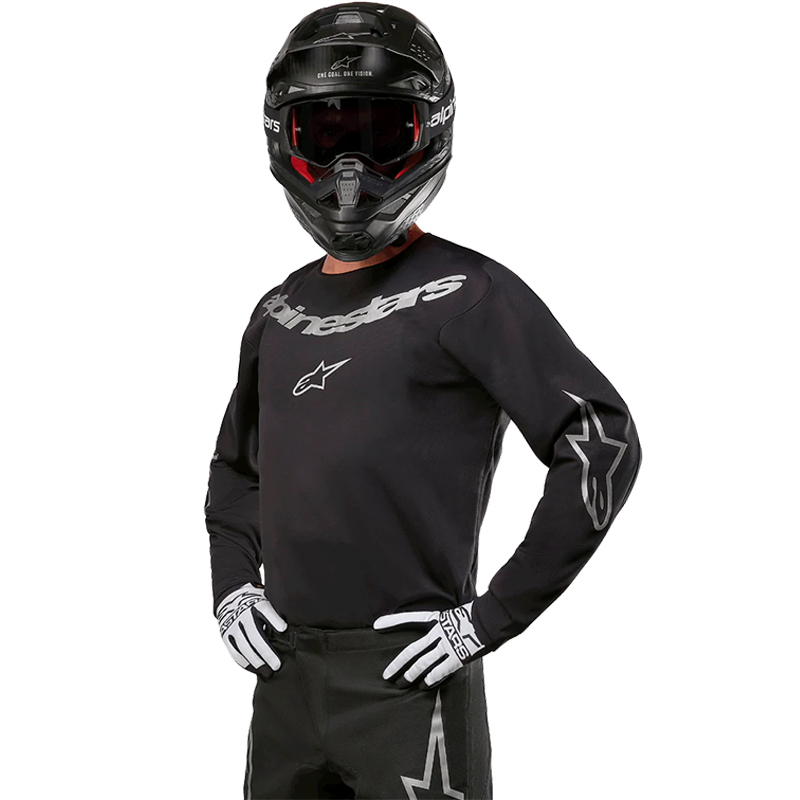 CAMISETA ALPINESTARS OFF-ROAD FLUID GRAPHITE BLACK/SILVER
