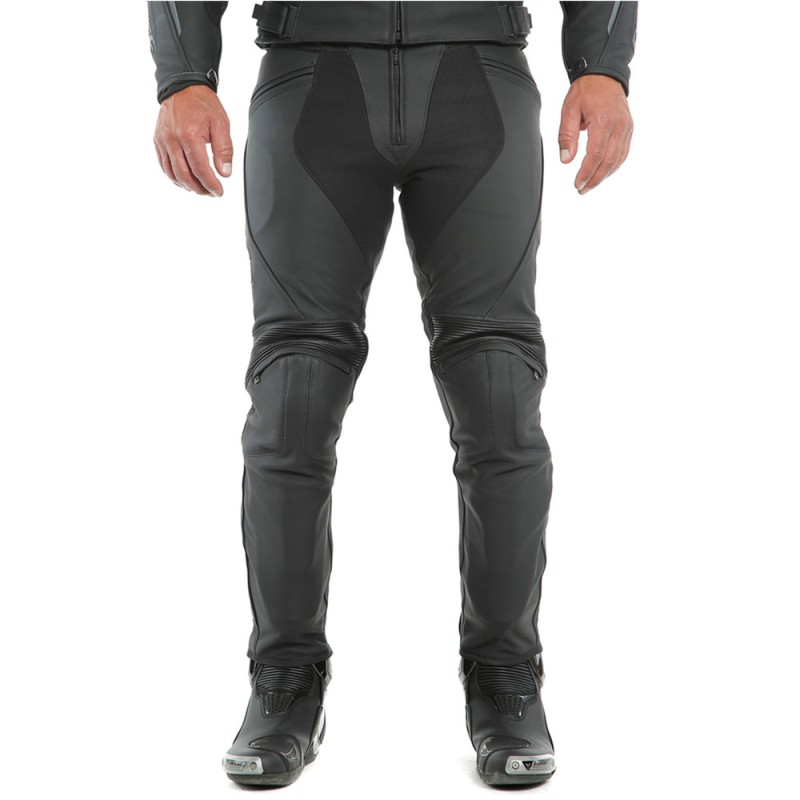PANTALONES DAINESE PONY 3 PIEL BLACK-MATT TALLAS ESPECIALES