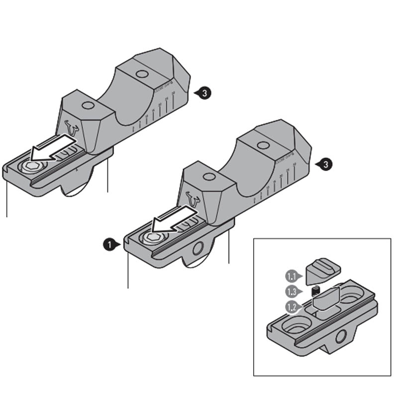 ACERCADOR PARA MANILLAR DE 28MM VARIABLE SW-MOTECH LEH.00.039.31000/S GREY