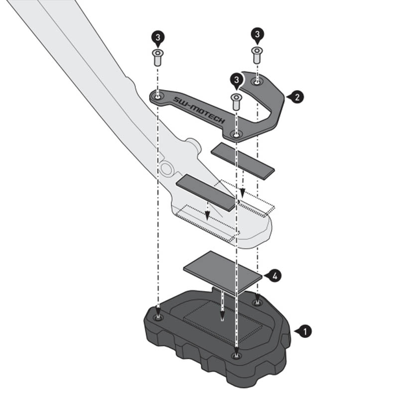 EXTENSIÓN CABALLETE LATERAL SW-MOTECH BMW STS.07.975.10000