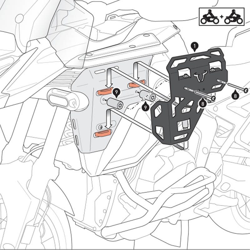 PLACA PORTAEQUIPAJE PARA DEPOSITO SW-MOTECH BMW GPT.07.976.10000/B