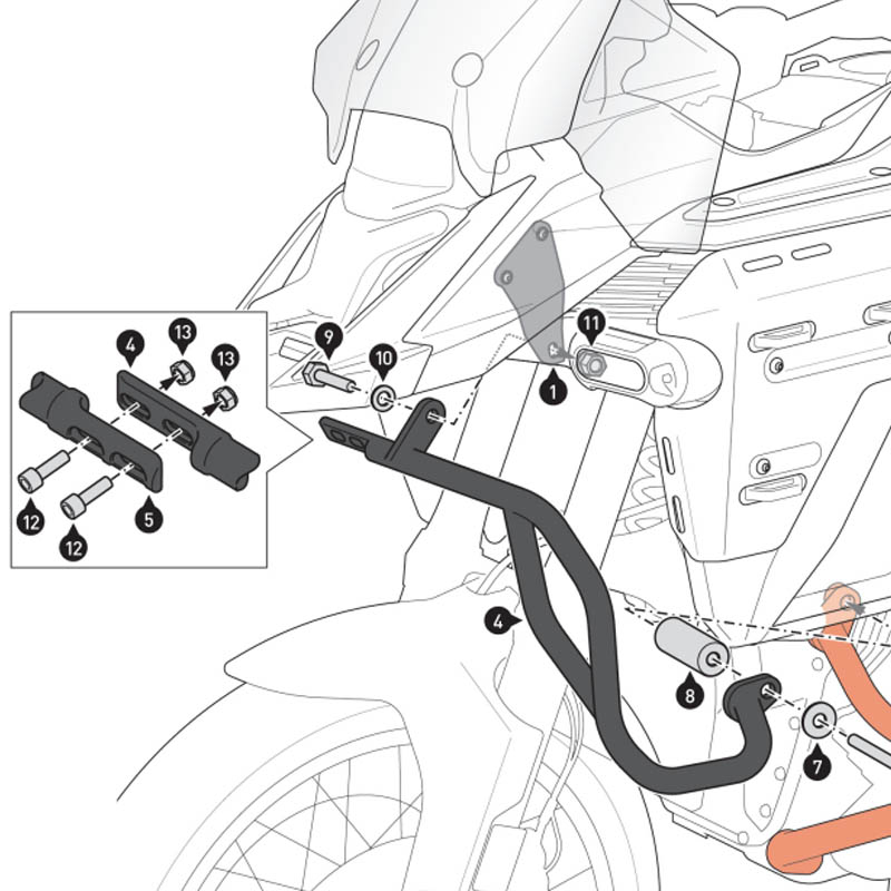 DEFENSAS DE CARENADO SW-MOTECH UPPER CRASH BAR BMW SBL.07.976.10100