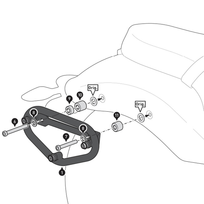 KIT DE FIJACION MALETAS LATERALES Y ALFORJAS SW-MOTECH SLC DERECHO BMW HTA.07.996.11000