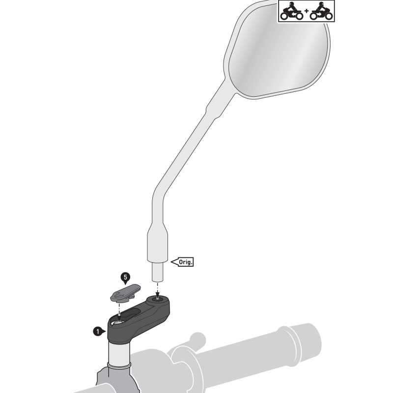 JUEGO DE EXTENSIONES DE ESPEJOS SW-MOTECH SVL.00.503.11501/B