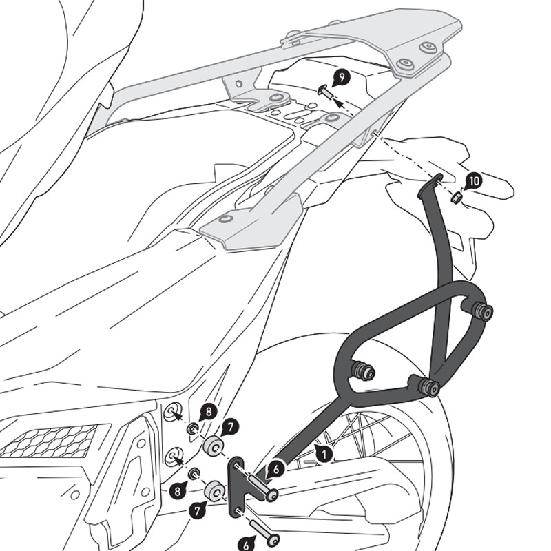 KIT DE FIJACION MALETAS LATERALES Y ALFORJAS SW-MOTECH SLC DERECHO HONDA HTA.01.808.11000