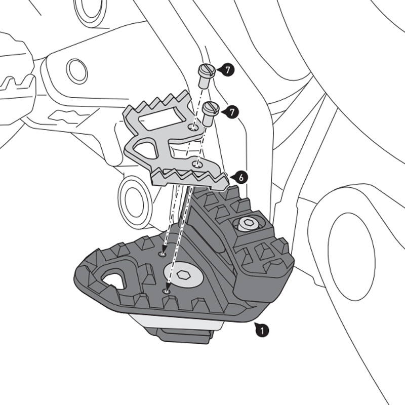 EXTENSION PEDAL DE FRENO SW-MOTECH DUCATI/HONDA FBE.22.822.10000/B