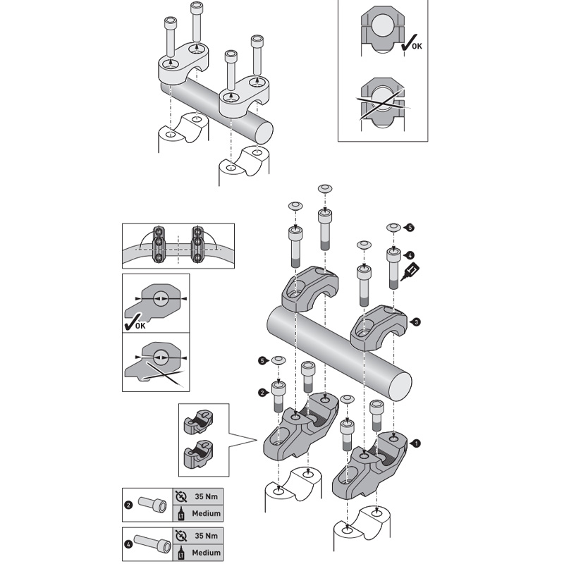 ACERCADOR PARA MANILLAR DE 28MM UNIVERSAL SW-MOTECH LEH.00.039.23100/S