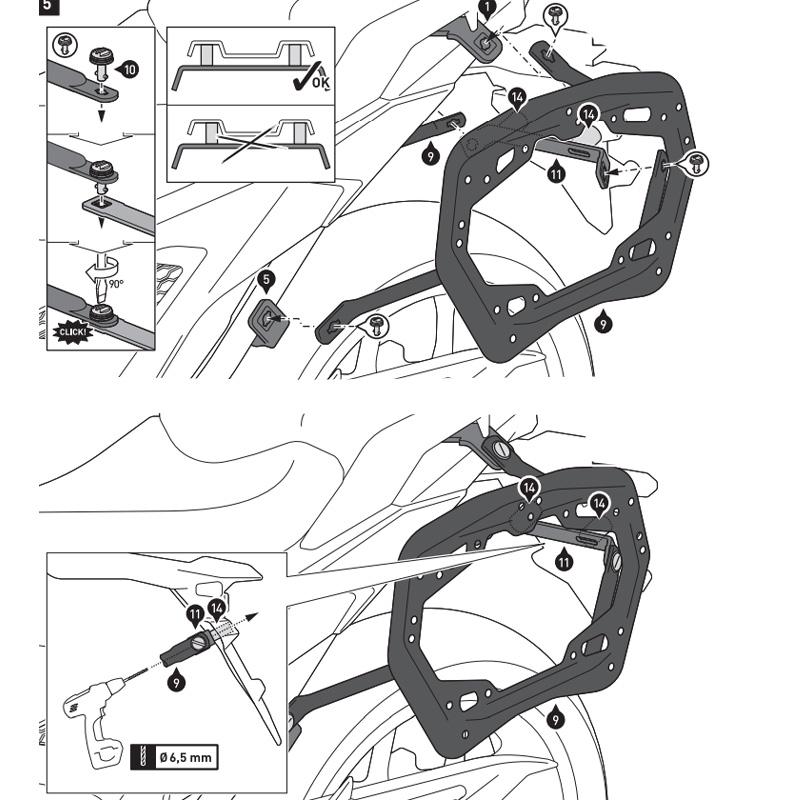 KIT DE FIJACION MALETAS LATERALES SW-MOTECH HONDA KFT.01.841.30000/B