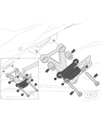 BARRAS SEPARADORAS SW-MOTECH PARA ALFORJAS BLAZE HONDA HTA.01.740.85900/B