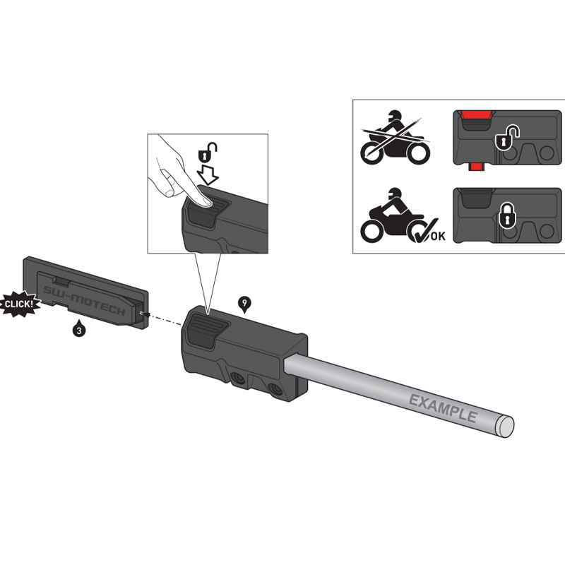 BARRAS SEPARADORAS SW-MOTECH PARA ALFORJAS BLAZE HONDA HTA.01.740.85900/B