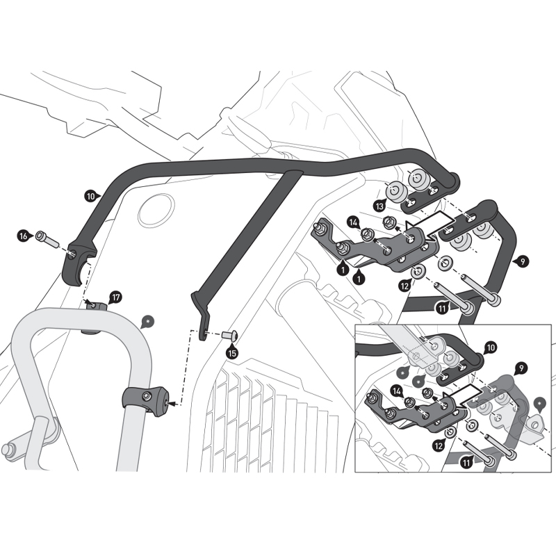 DEFENSAS DE CARENADO SW-MOTECH UPPER CRASH BAR YAMAHA SBL.06.799.10300/B