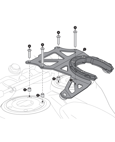FIJACION BOLSA DE DEPOSITO SW-MOTECH TANK RING EVO YAMAHA TRT.00.640.32300/B