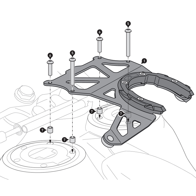 FIJACION BOLSA DE DEPOSITO SW-MOTECH TANK RING EVO YAMAHA TRT.00.640.32300/B