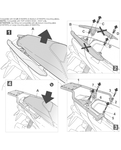 KIT DE FIJACIÓN POSTERIOR SHAD V0DV14ST VOGE SR1 ADV 125