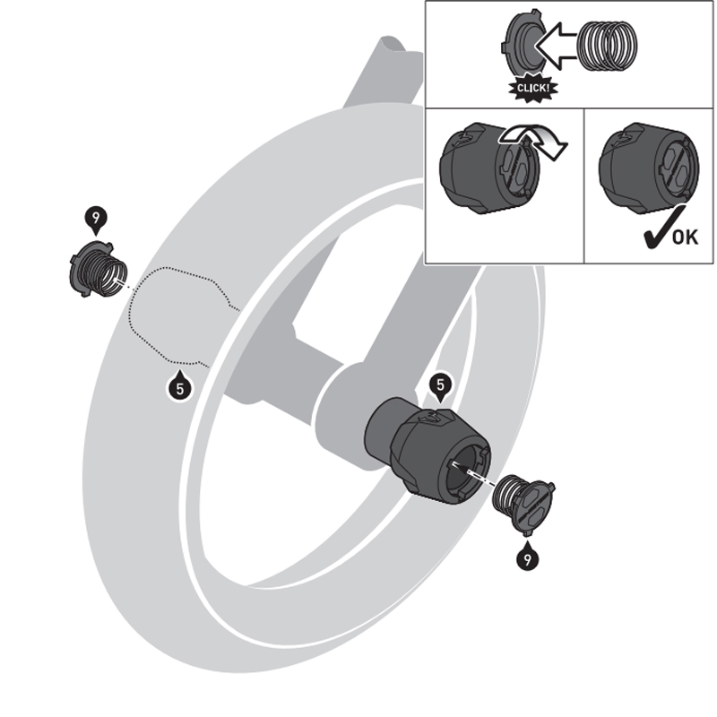 KIT DE TOPES DE CAIDA SW-MOTECH DE EJE DELANTERO PARA YAMAHA STP.06.176.11100/B