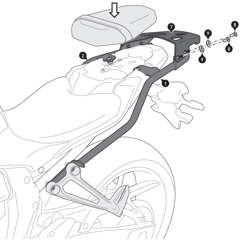 KIT DE FIJACIÓN POSTERIOR SW-MOTECH STREET-RACK YAMAHA GPT.06.089.16000/B