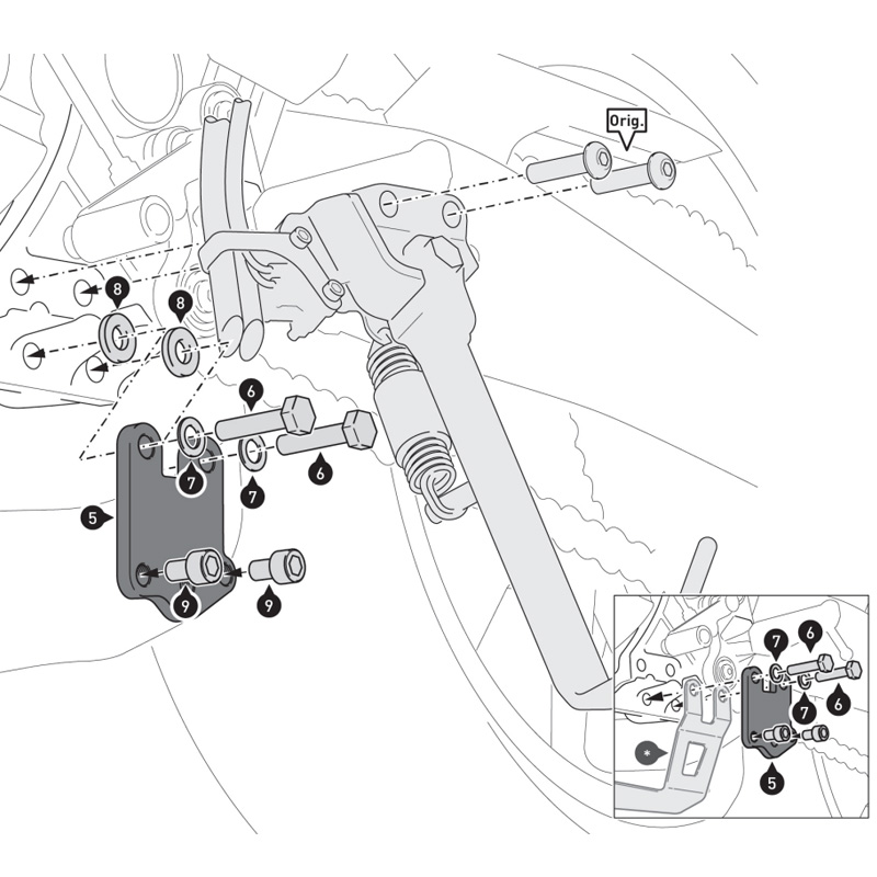 CABALLETE CENTRAL SW-MOTECH YAMAHA HPS.06.089.10000/B