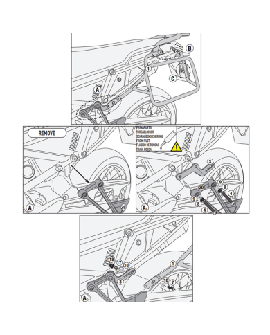 KIT DE FIJACION MALETAS LATERALES GIVI PLO6710MK APRILIA TUAREG 660