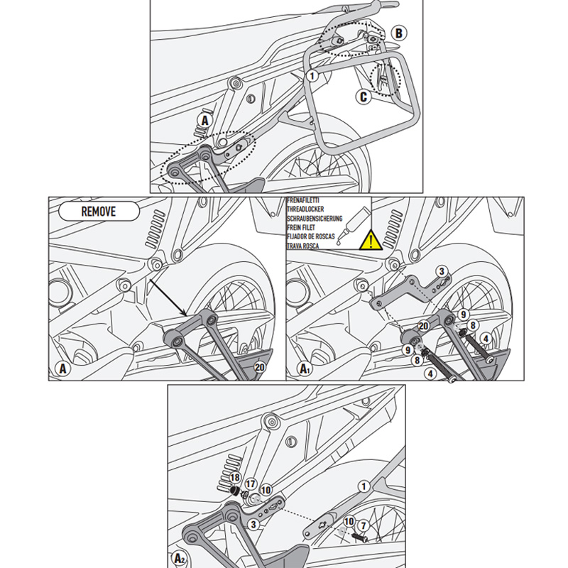 KIT DE FIJACION MALETAS LATERALES GIVI PLO6710MK APRILIA TUAREG 660