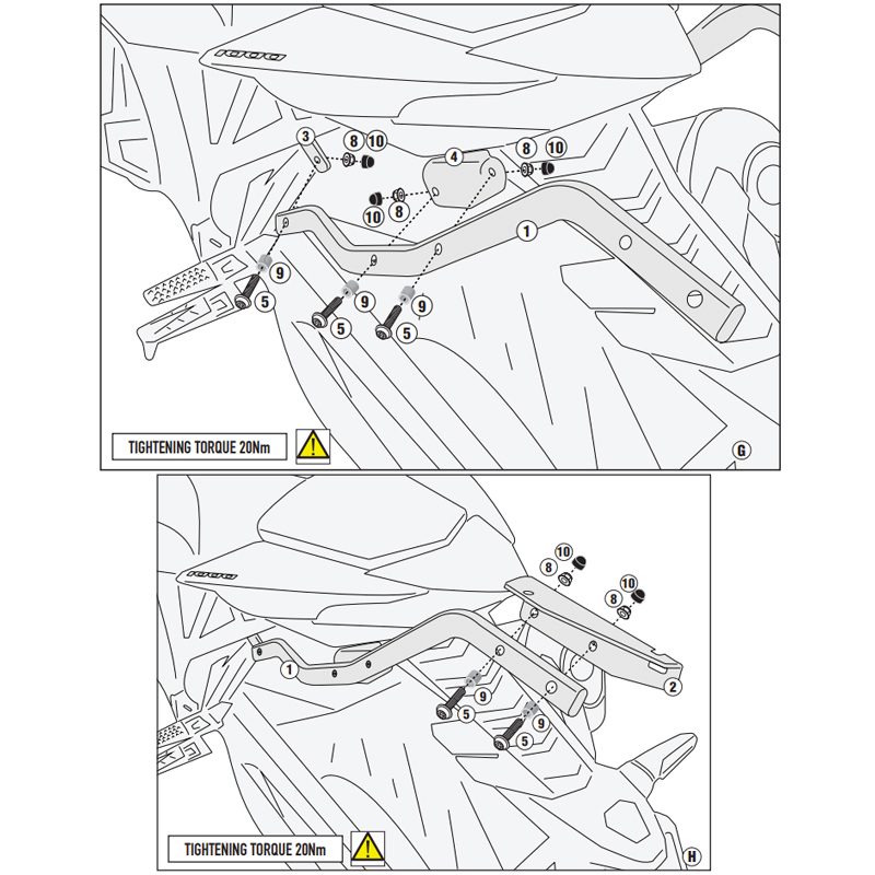 KIT DE FIJACIÓN POSTERIOR GIVI SR1215 HONDA CB1000 HORNET