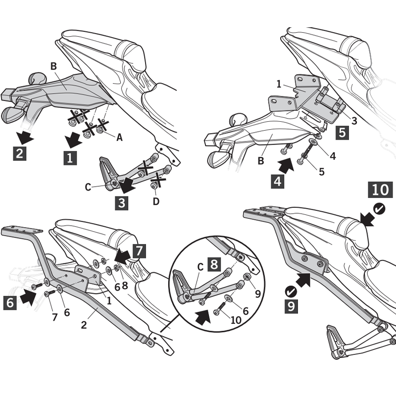 KIT DE FIJACIÓN POSTERIOR SHAD S0GS17ST SUZUKI GSX-S-125/150