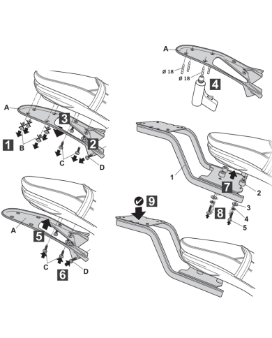 KIT DE FIJACIÓN POSTERIOR SHAD MOTO MORINI SEIEMMEZZO STR
