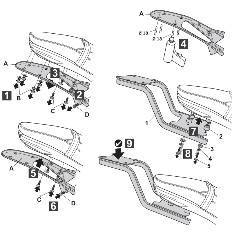 KIT DE FIJACIÓN POSTERIOR SHAD MOTO MORINI SEIEMMEZZO STR