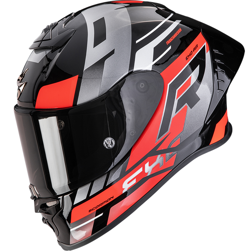 CASCO SCORPION EXO-R1 EVO II AIR ADRENALINE BLACK/RED/SILVER