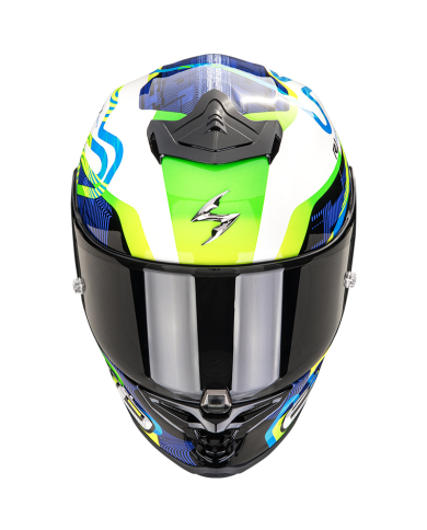 CASCO SCORPION EXO-R1 EVO II AIR CORNERING WHITE/BLUE/GREEN